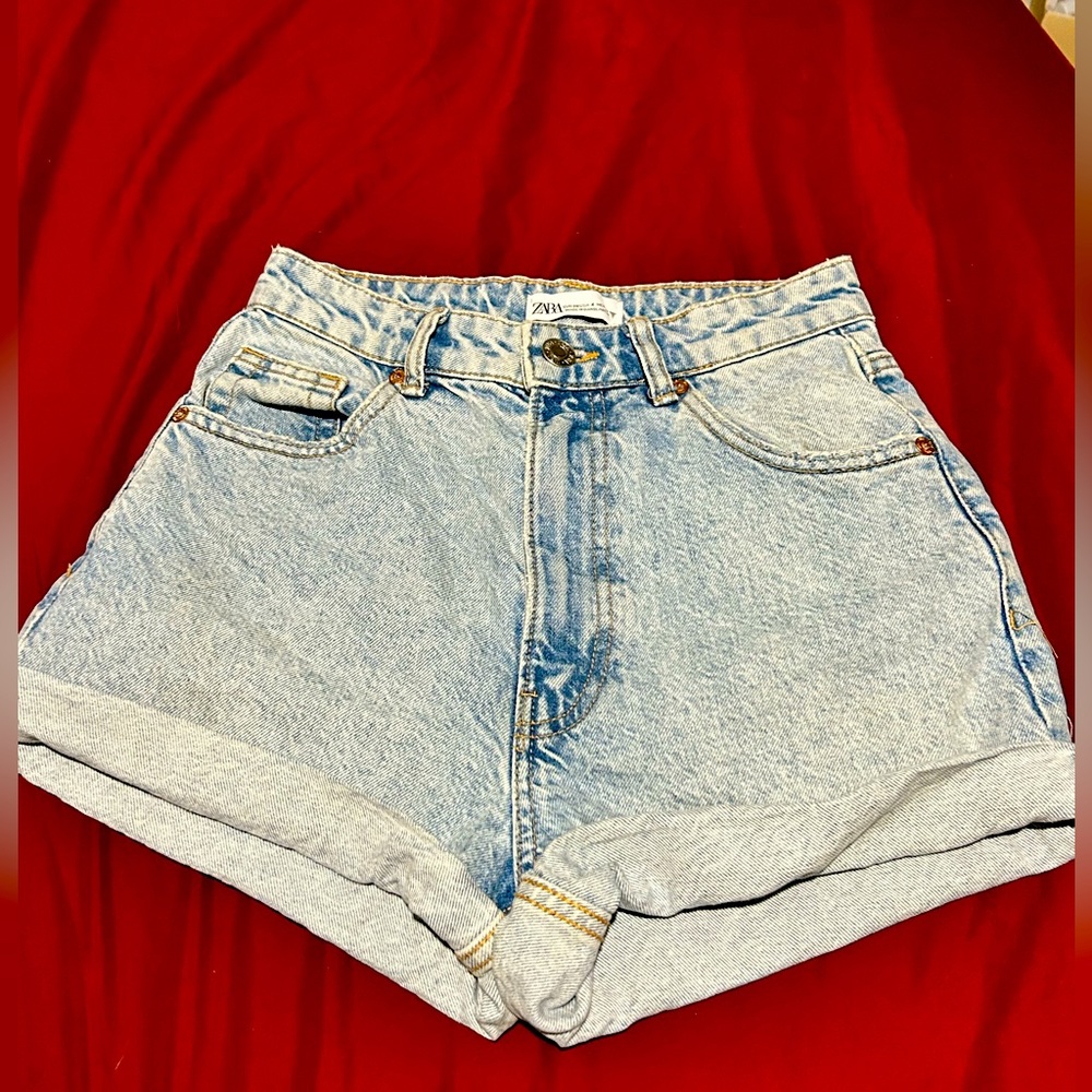 ZARA denim high rise shorts